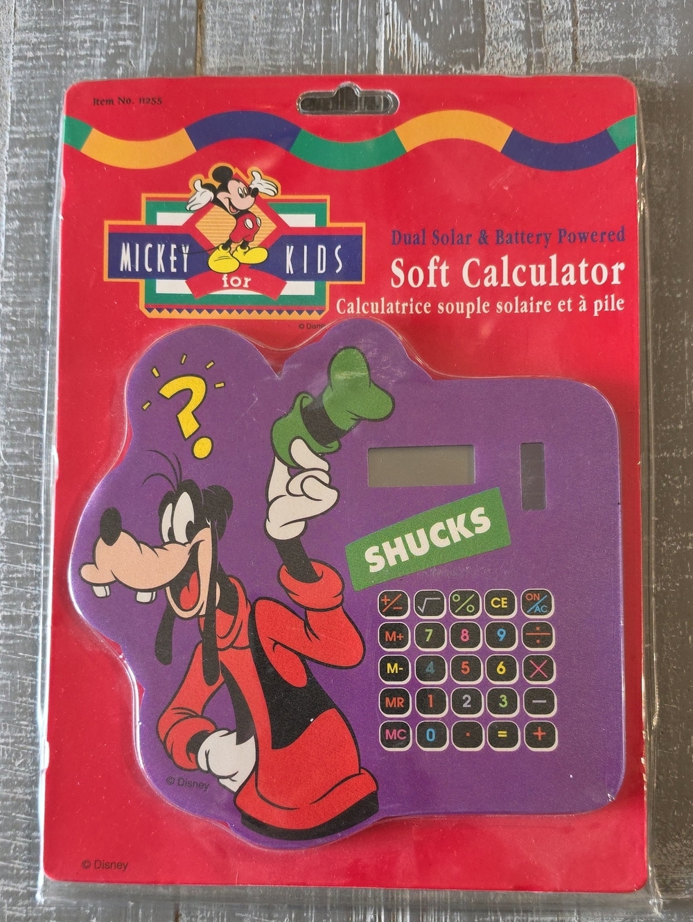 Vintage 1996 GOOFY Mickey's Stuff For Kids Solar Powered Soft Calculator Disney